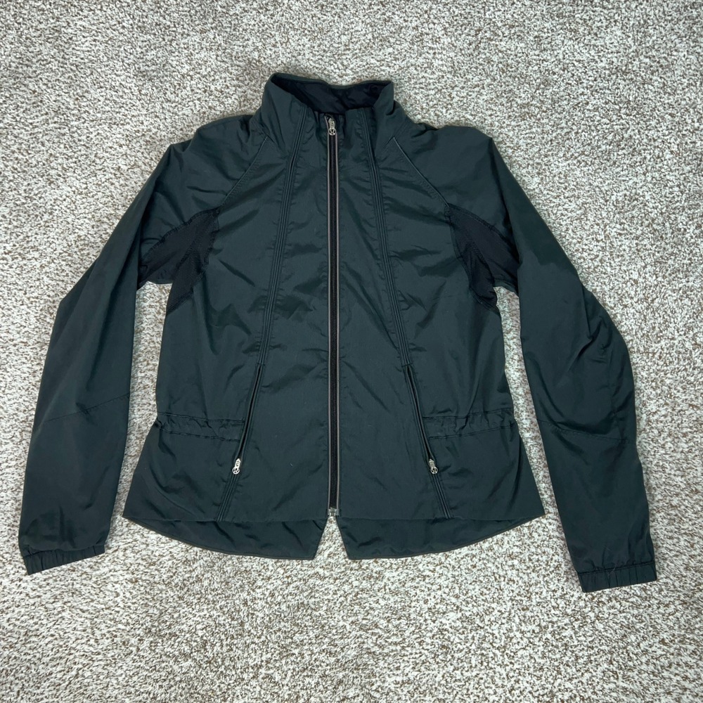 Lululemon Jacket Women Medium Gray Activewear Windbreaker Mesh Vent Gym Sport